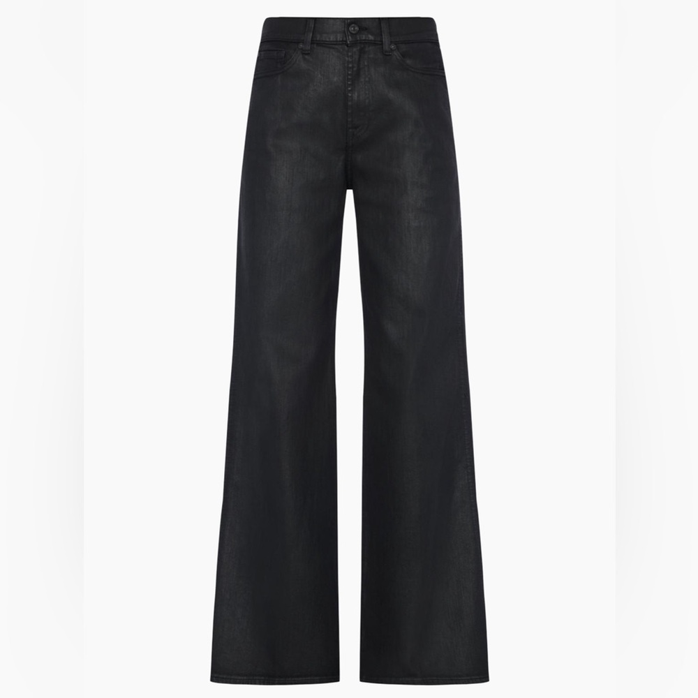 7 For All Mankind Black Wax Coated Denim